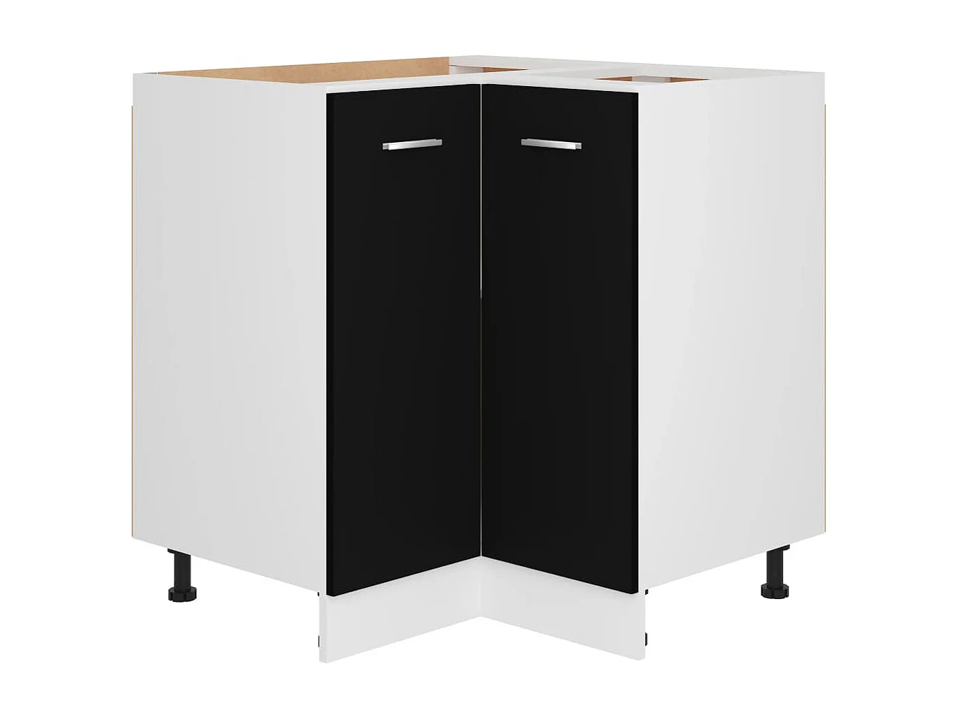 Armario esquinero bajo "Lyon" negro 75,5x75,5x81,5 cm Madera de ingeniería