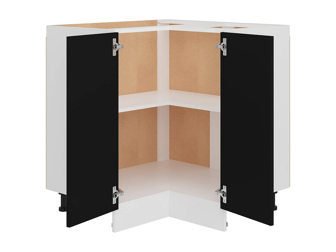Hoekonderkast Lyon 75,5x75,5x81,5 cm bewerkt hout zwart