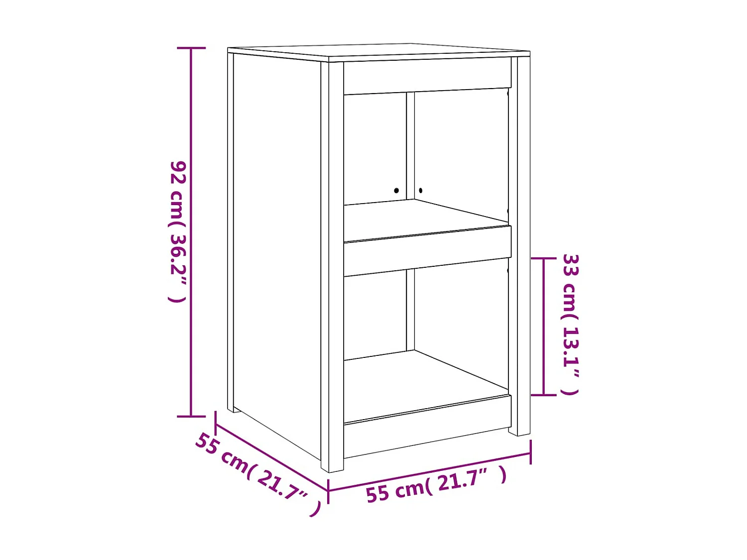 Armoire de cuisine d'extérieur MEPPEL 55x55x92 cm bois massif douglas