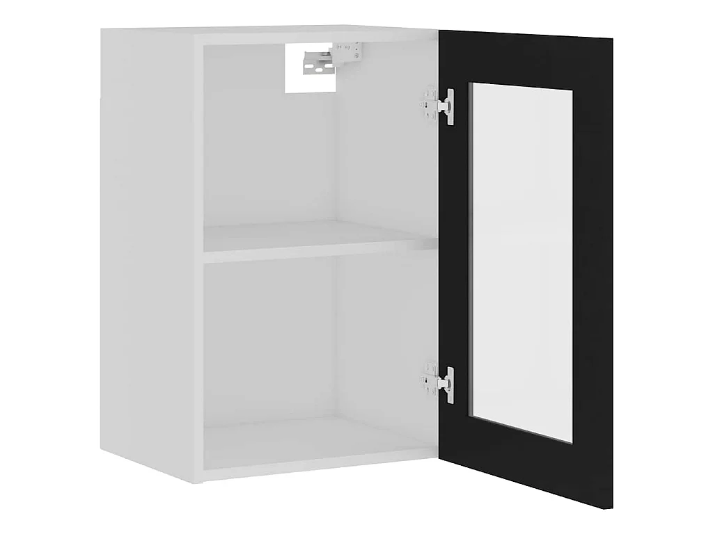 Vitrine suspendue "Lyon" Noir 40 x 31 x 60 cm Bois d'ingénierie
