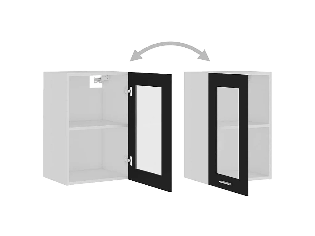 Vitrine suspendue "Lyon" Noir 40 x 31 x 60 cm Bois d'ingénierie
