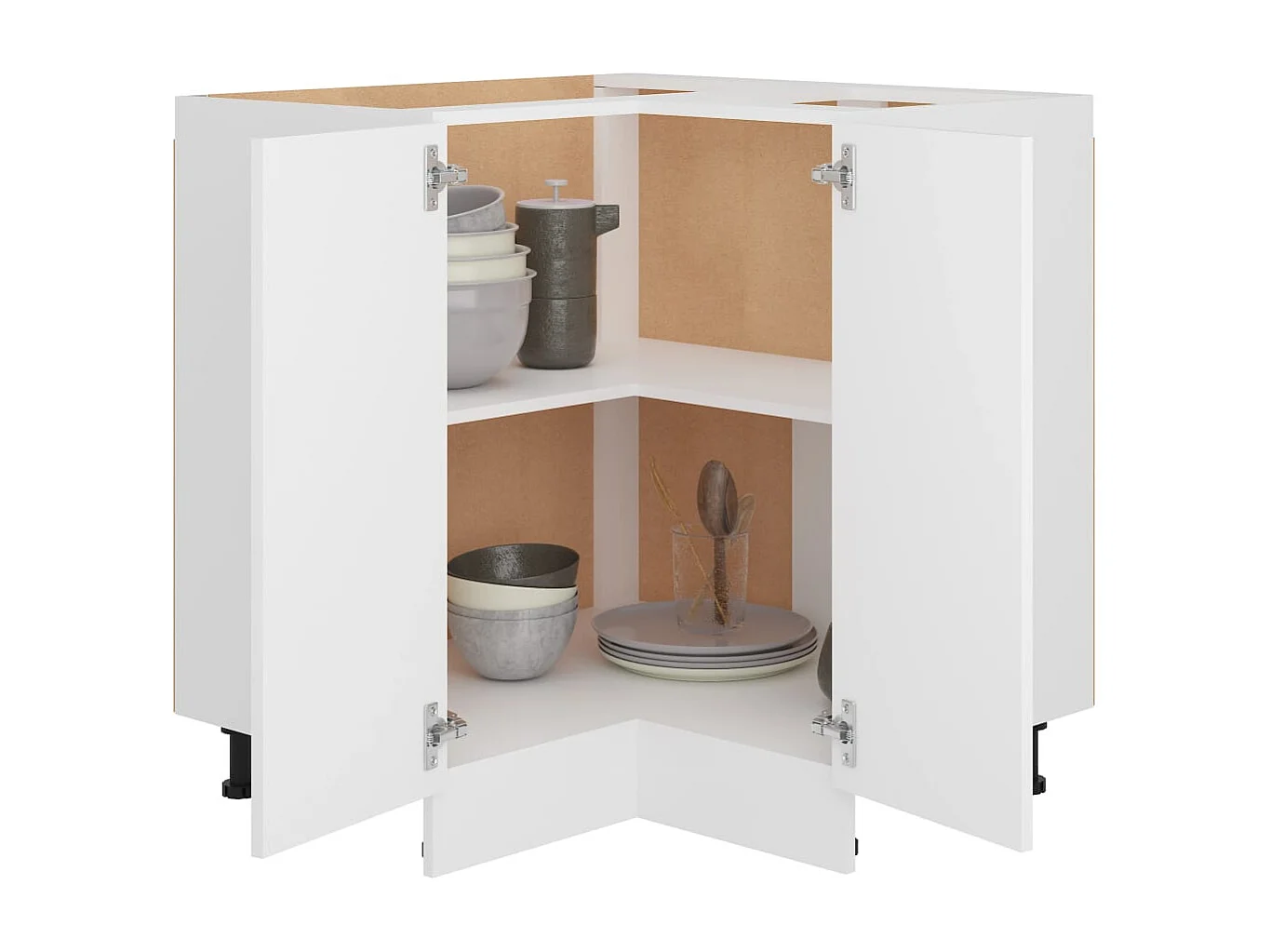 Hoekonderkast Lyon 75,5x75,5x81,5 cm bewerkt hout wit