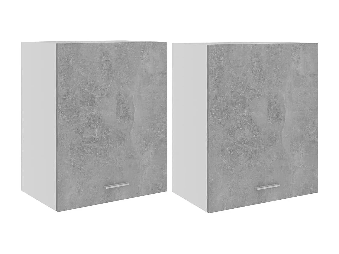 Hangkasten 2 st Lyon 50x31x60 cm bewerkt hout betongrijs