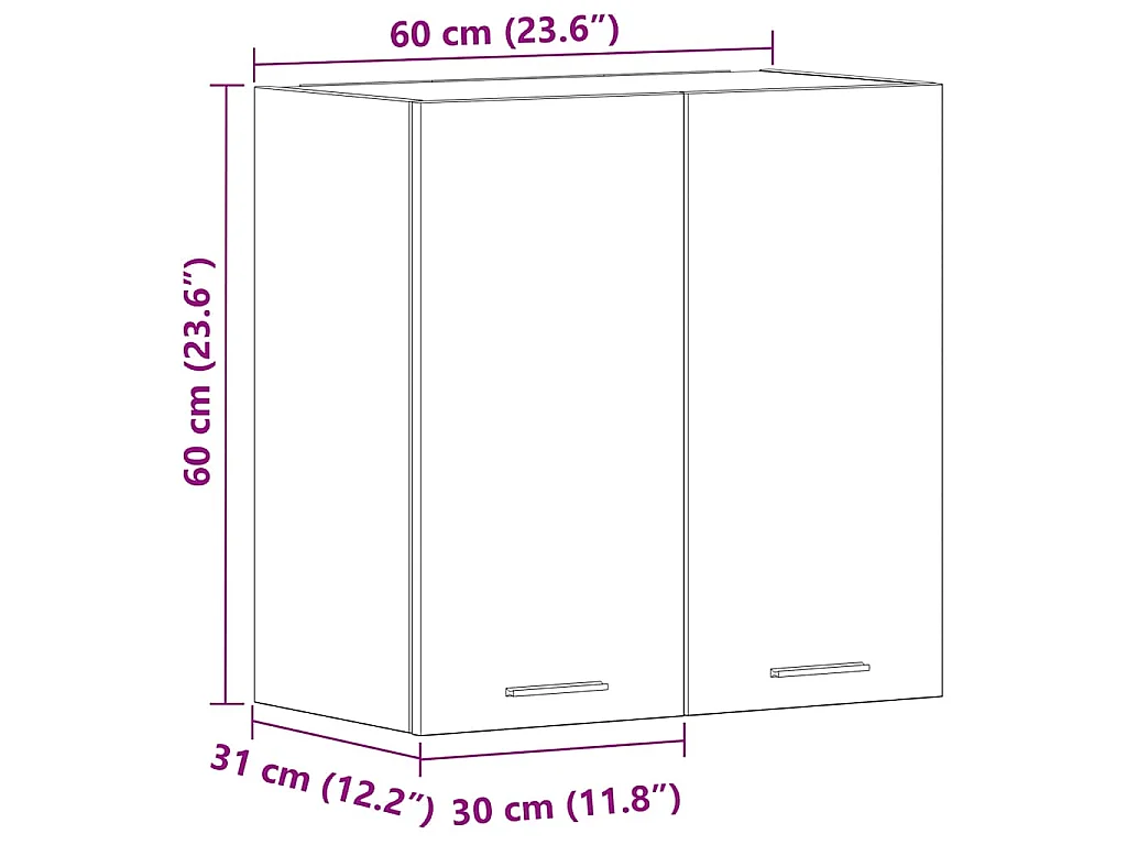 Armoire suspendue "Lyon" Blanc 60 x 31 x 60 cm Bois d'ingénierie