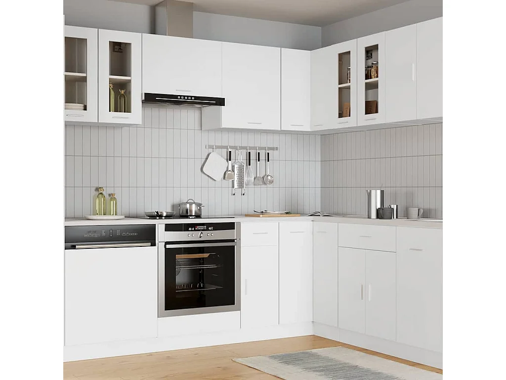 Vitrine suspendue "Lyon" Blanc 60 x 31 x 60 cm Bois d'ingénierie