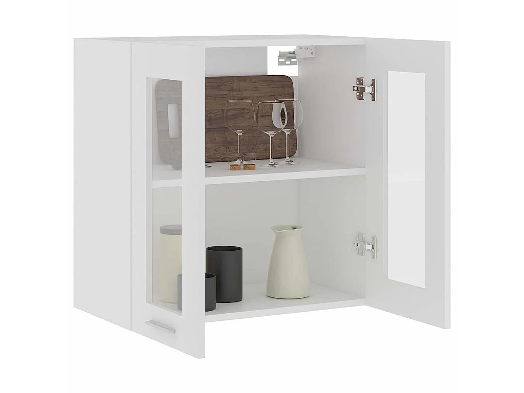 Vitrine suspendue "Lyon" Blanc 60 x 31 x 60 cm Bois d'ingénierie