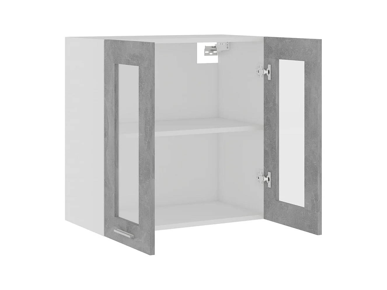 Vitrine suspendue "Lyon" Gris béton 60 x 31 x 60 cm Bois d'ingénierie