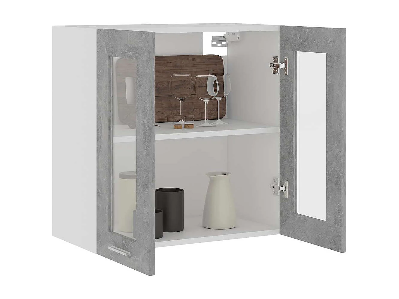 Armário de parede c/ vidro “Lyon” cinzento cimento