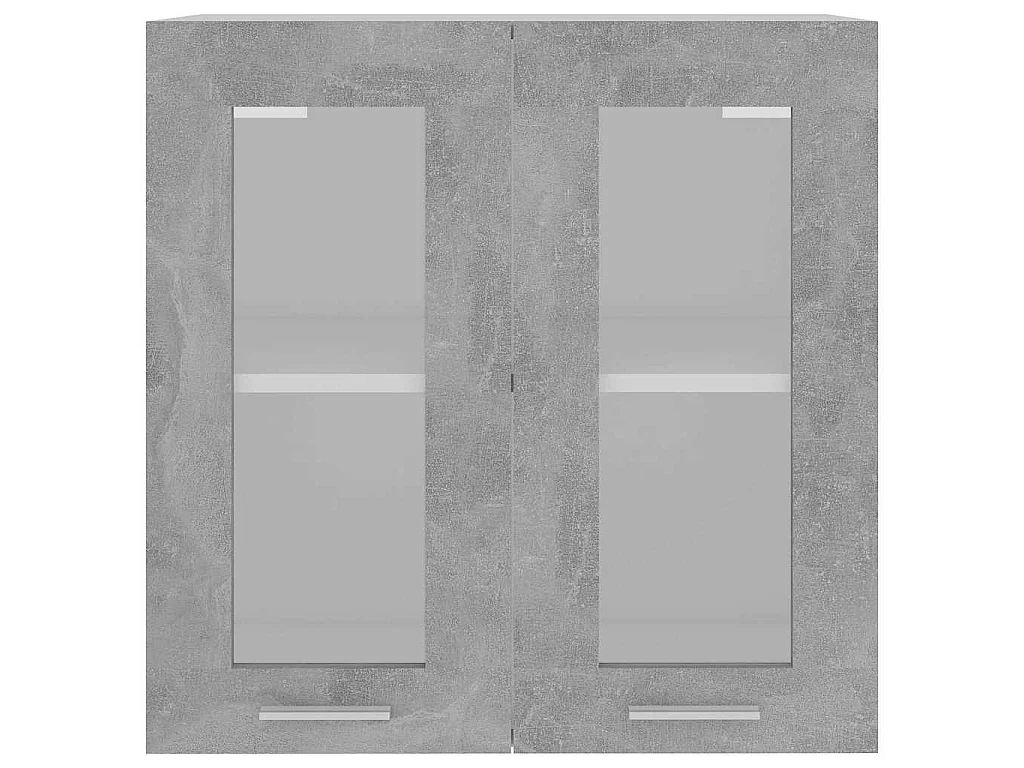 Vitrine suspendue Lyon gris béton 60x31x60 cm bois d'ingénierie