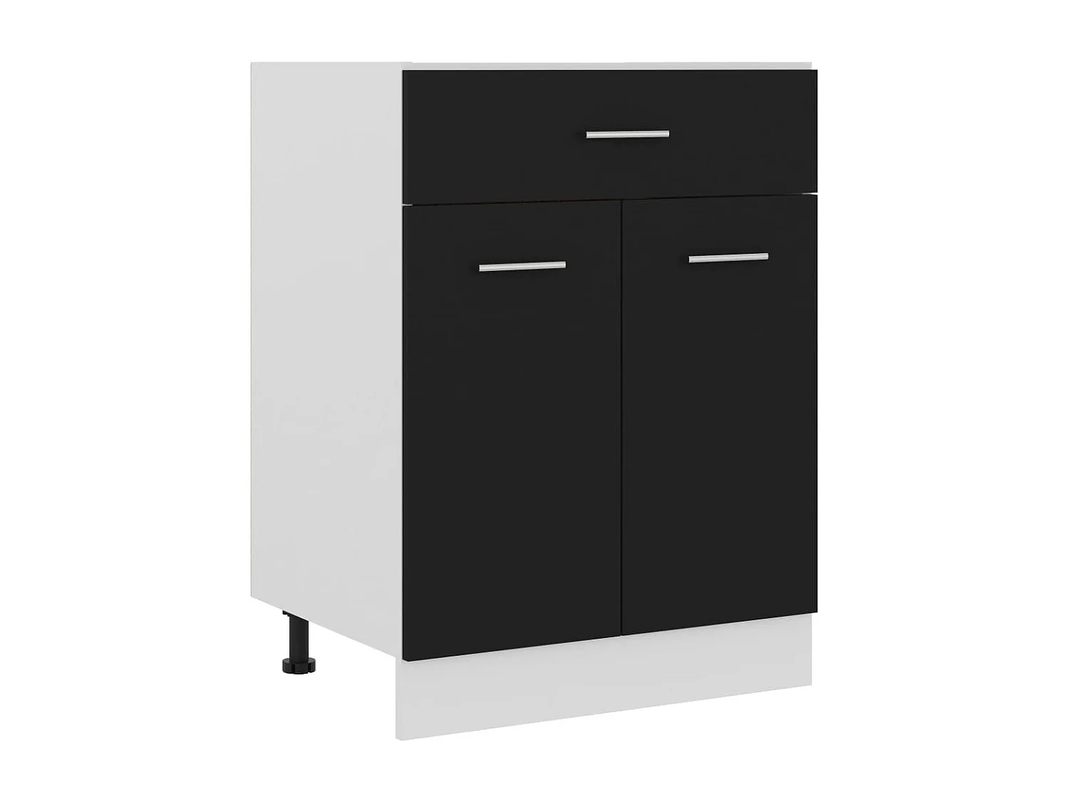 Onderkast met lade Lyon 60x46x81,5 cm bewerkt hout zwart