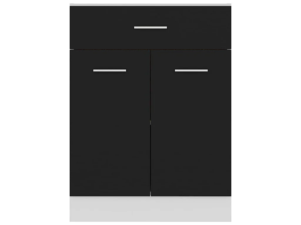 Onderkast met lade Lyon 60x46x81,5 cm bewerkt hout zwart