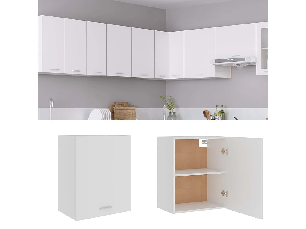 Armoire suspendue "Lyon" Blanc 50 x 31 x 60 cm Bois d'ingénierie