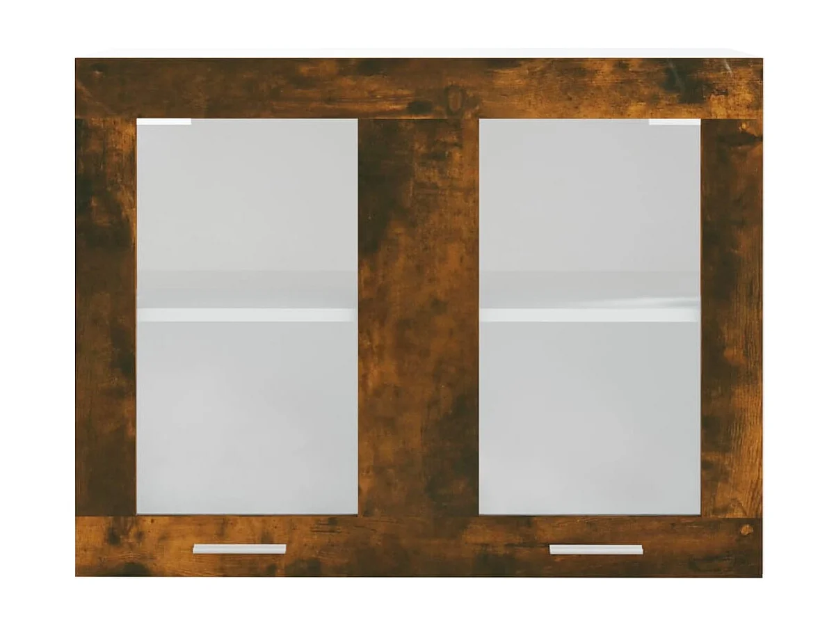 Vitrine suspendue "Lyon" Chêne fumé 80 x 31 x 60 cm Bois d'ingénierie