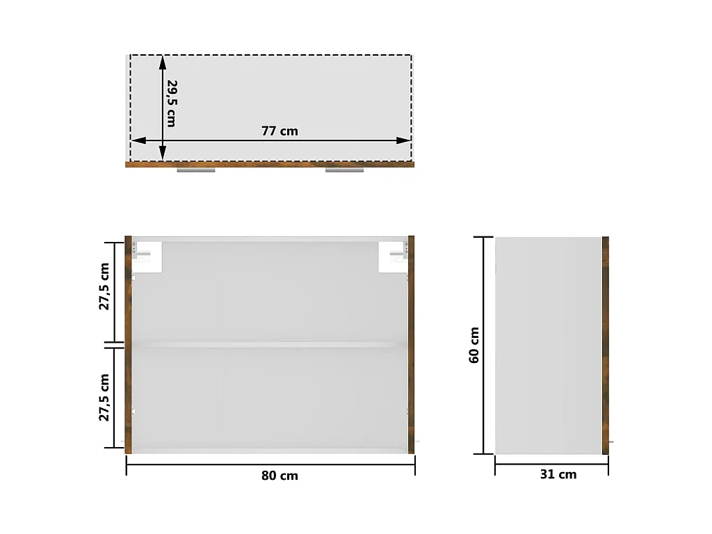 Mobile Pensile “Lyon” Rovere Fumo 80x31x60 cm