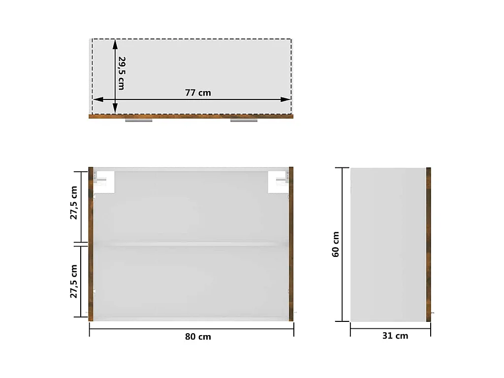 Mobile Pensile “Lyon” Rovere Fumo 80x31x60 cm