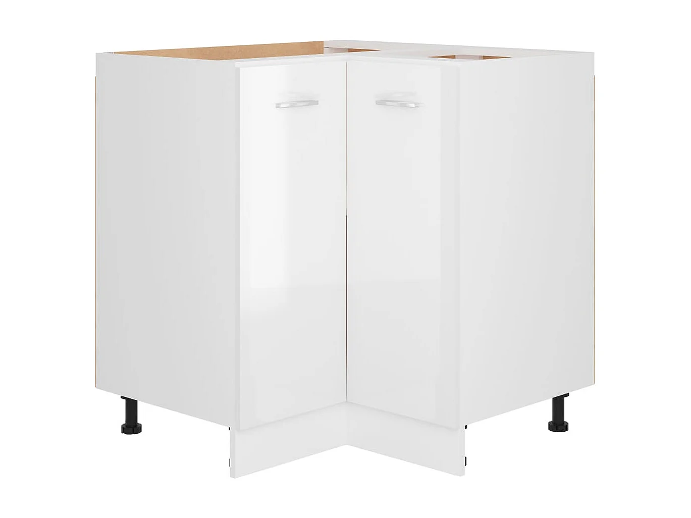 Hoekonderkast Lyon 75,5x75,5x81,5 cm bewerkt hout hoogglans wit