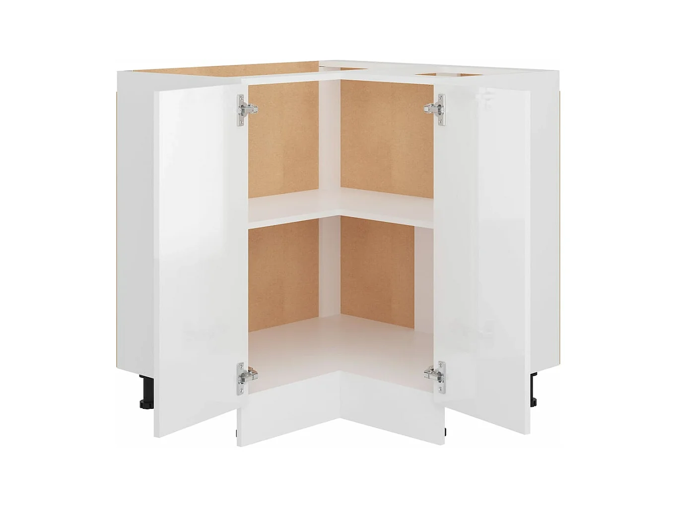 Hoekonderkast Lyon 75,5x75,5x81,5 cm bewerkt hout hoogglans wit