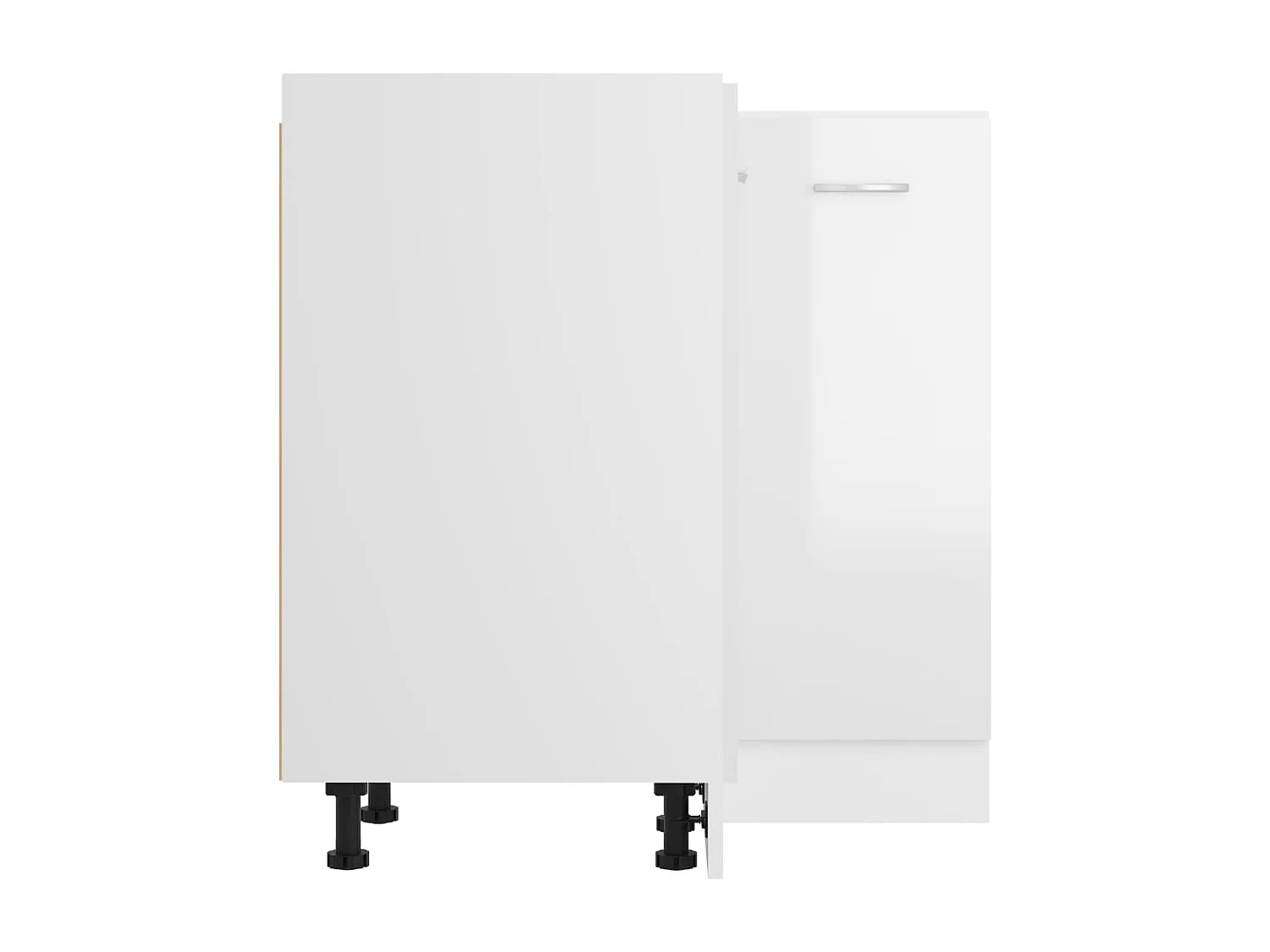 Eckunterschrank Hochglanz-Weiß 75,5x75,5x81,5 cm Holzwerkstoff