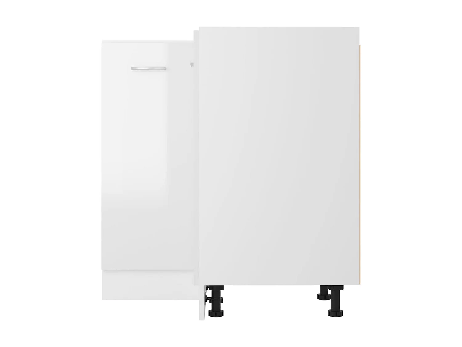 Eckunterschrank Hochglanz-Weiß 75,5x75,5x81,5 cm Holzwerkstoff