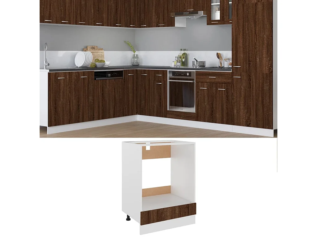 Meuble de four "Riga" Chêne brun 60 x 46 x 81,5 cm Bois d'ingénierie