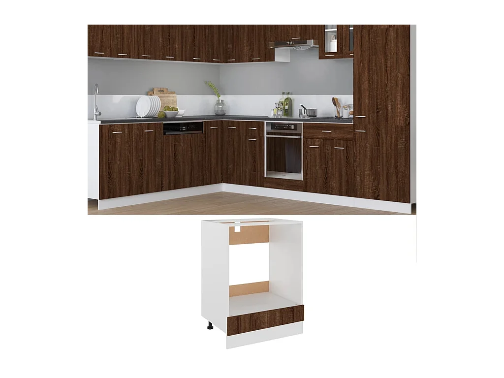 Meuble de four "Riga" Chêne brun 60 x 46 x 81,5 cm Bois d'ingénierie