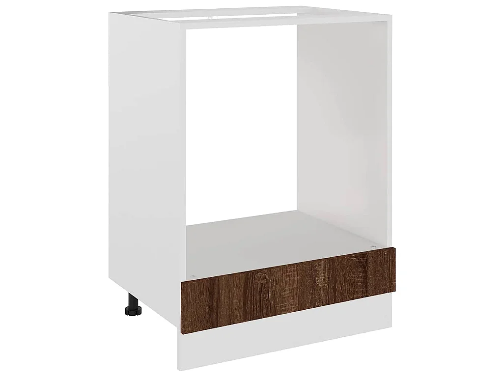 Ovenkast Lyon 60x46x81,5 cm bewerkt hout bruin eikenkleur