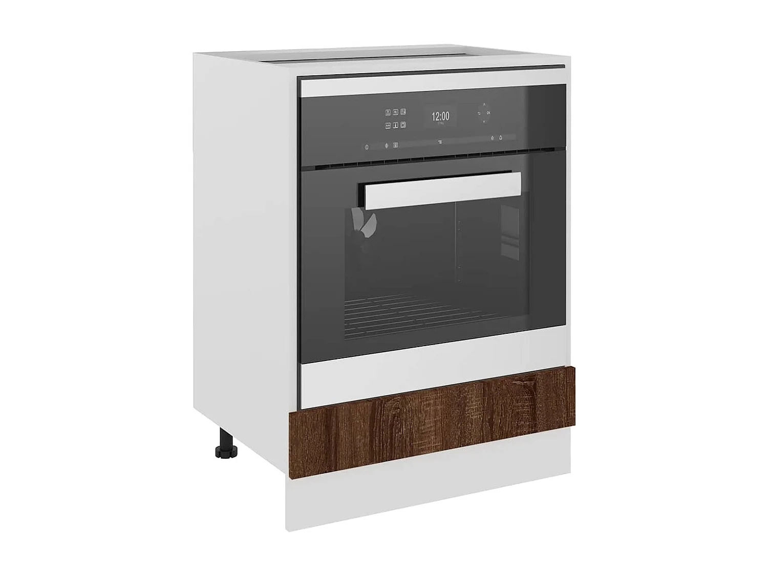 Ovenkast Lyon 60x46x81,5 cm bewerkt hout bruin eikenkleur