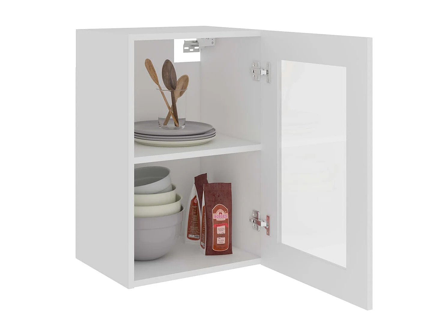 Vitrine suspendue "Lyon" Blanc 40 x 31 x 60 cm Bois d'ingénierie