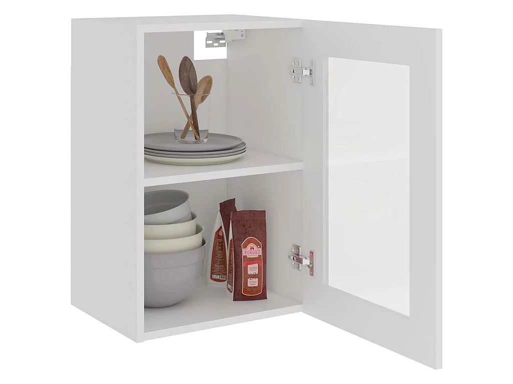 Vitrine suspendue "Lyon" Blanc 40 x 31 x 60 cm Bois d'ingénierie