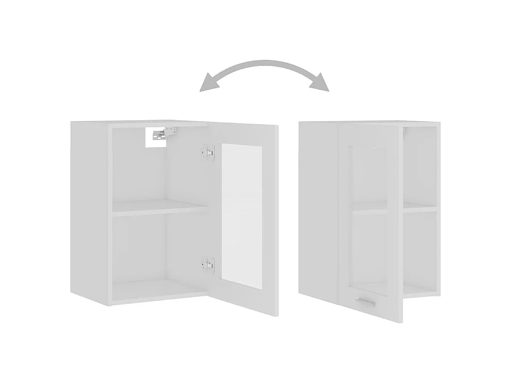 Vitrine suspendue "Lyon" Blanc 40 x 31 x 60 cm Bois d'ingénierie