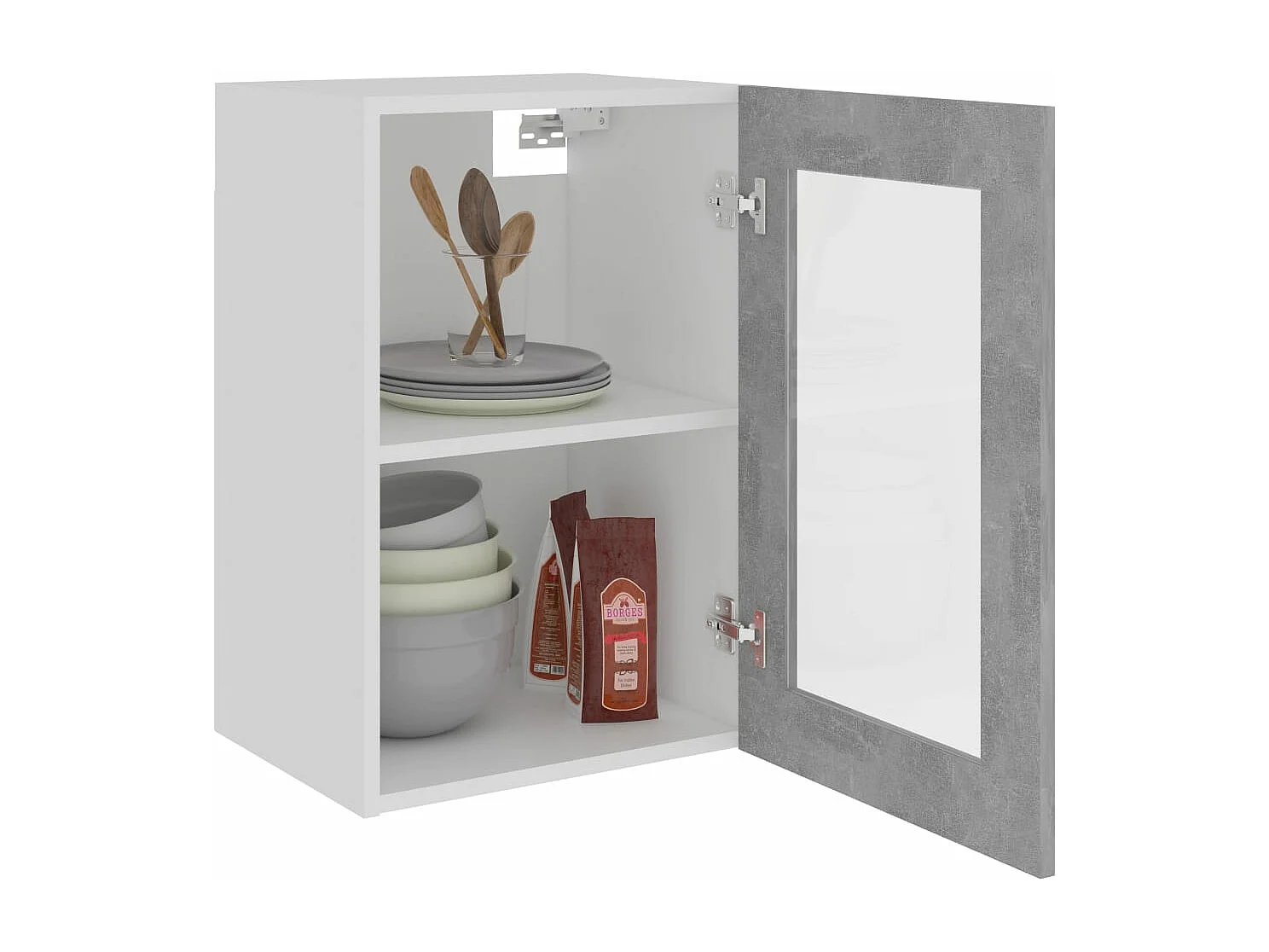 Hangkast Lyon 40x31x60 cm bewerkt hout betongrijs