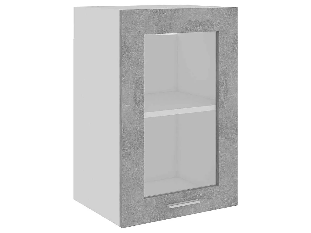Vitrine suspendue "Lyon" Gris béton 40 x 31 x 60 cm Bois d'ingénierie