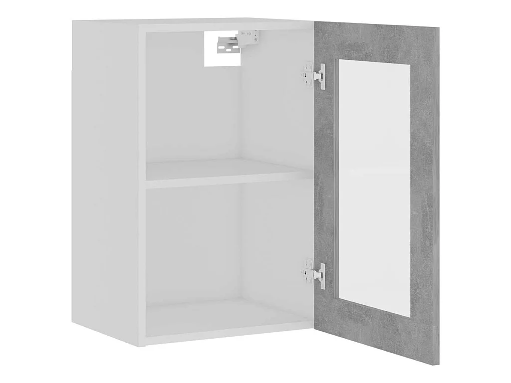 Vitrine suspendue "Lyon" Gris béton 40 x 31 x 60 cm Bois d'ingénierie