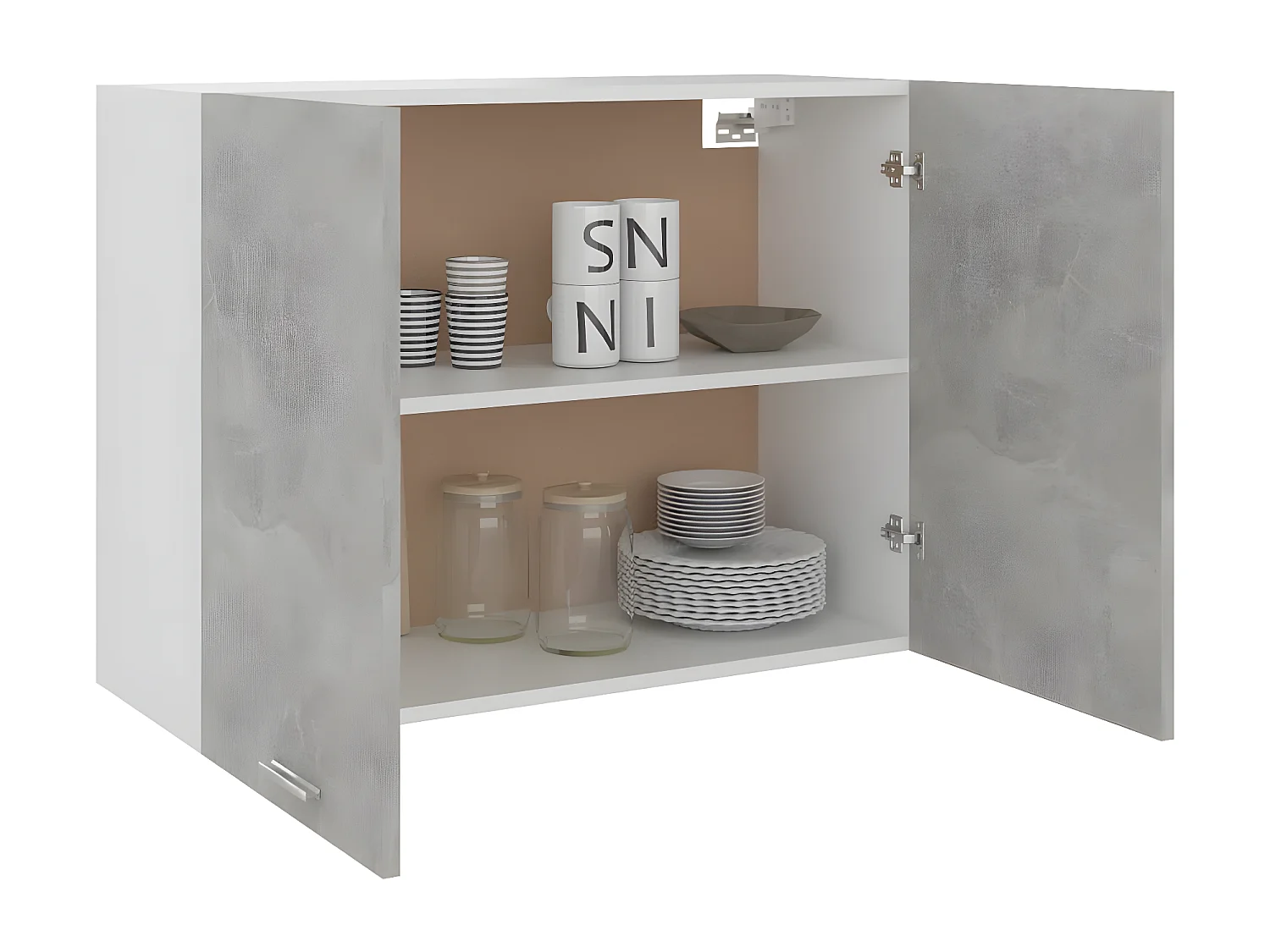 Armoire suspendue Gris béton 80x31x60 cm Bois d’ingénierie