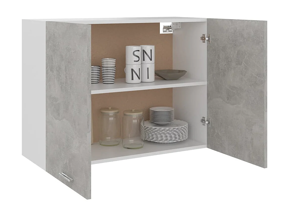 Armoire suspendue Gris béton 80x31x60 cm Bois d’ingénierie