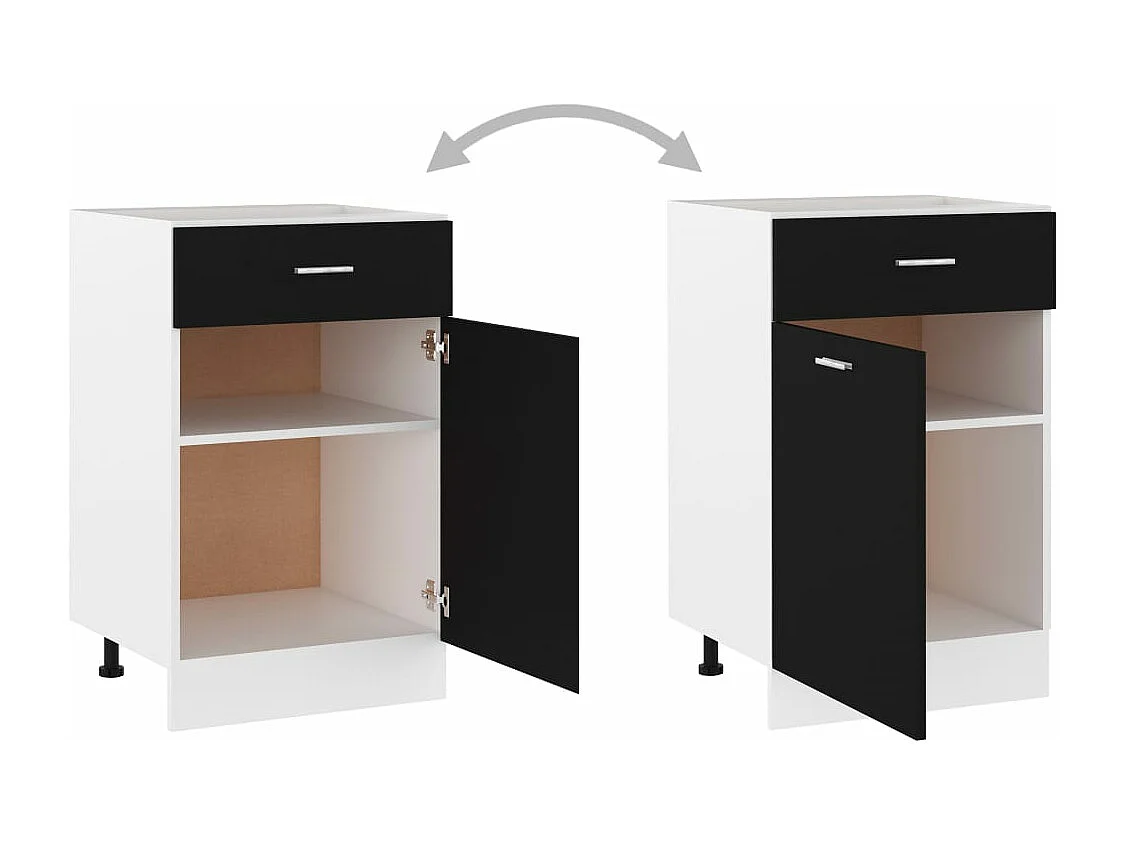 Armoire à tiroirs "Lyon" Noir 50 x 46 x 81,5 cm Bois d'ingénierie