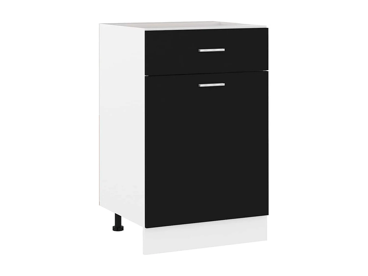 Onderkast met lade Lyon 50x46x81,5 cm bewerkt hout zwart