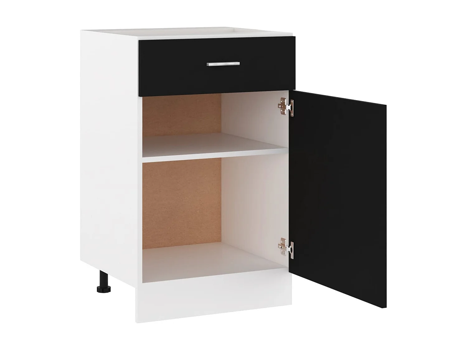 Onderkast met lade Lyon 50x46x81,5 cm bewerkt hout zwart