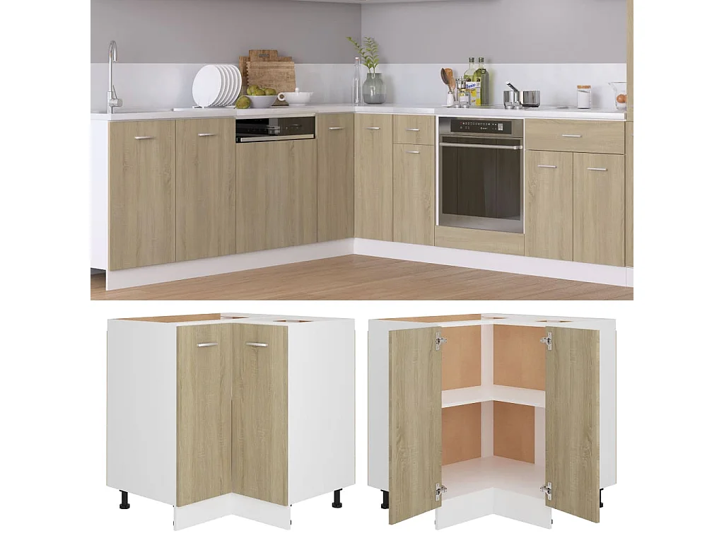 Eckunterschrank Lyon Sonoma-Eiche 75,5x75,5x81,5 cm Holzwerkstoff