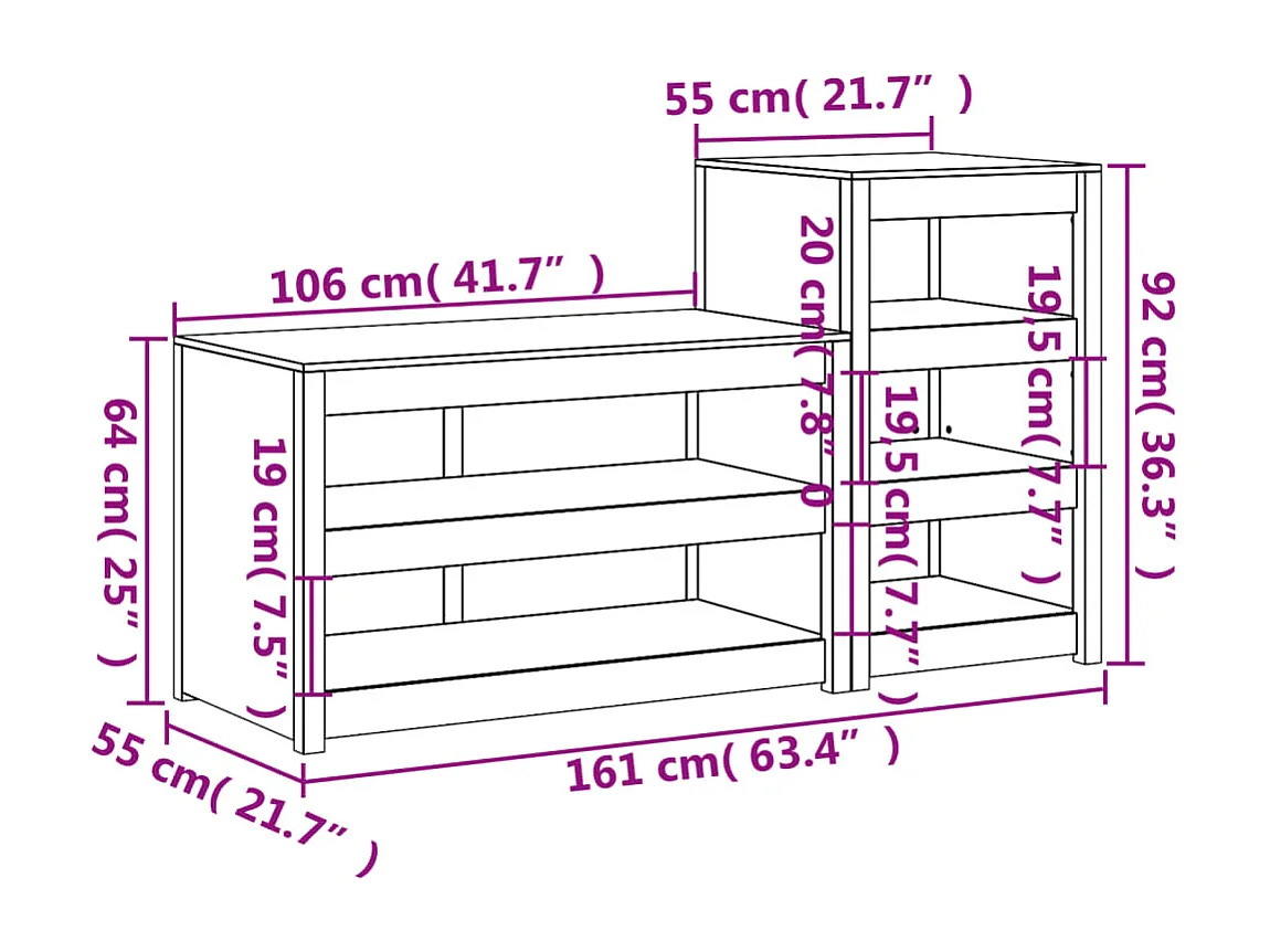 Armários de cozinha para exterior 2 pcs madeira de pinho maciça