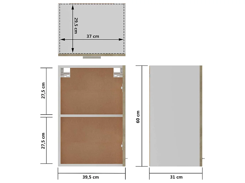 Hängeschrank Lyon Sonoma-Eiche 39,5x31x60 cm Holzwerkstoff