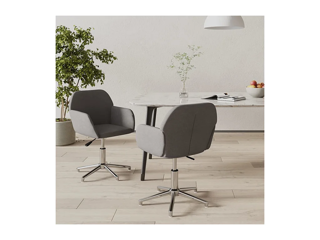 Chaises pivotantes à manger lot de 2 Gris clair Tissu