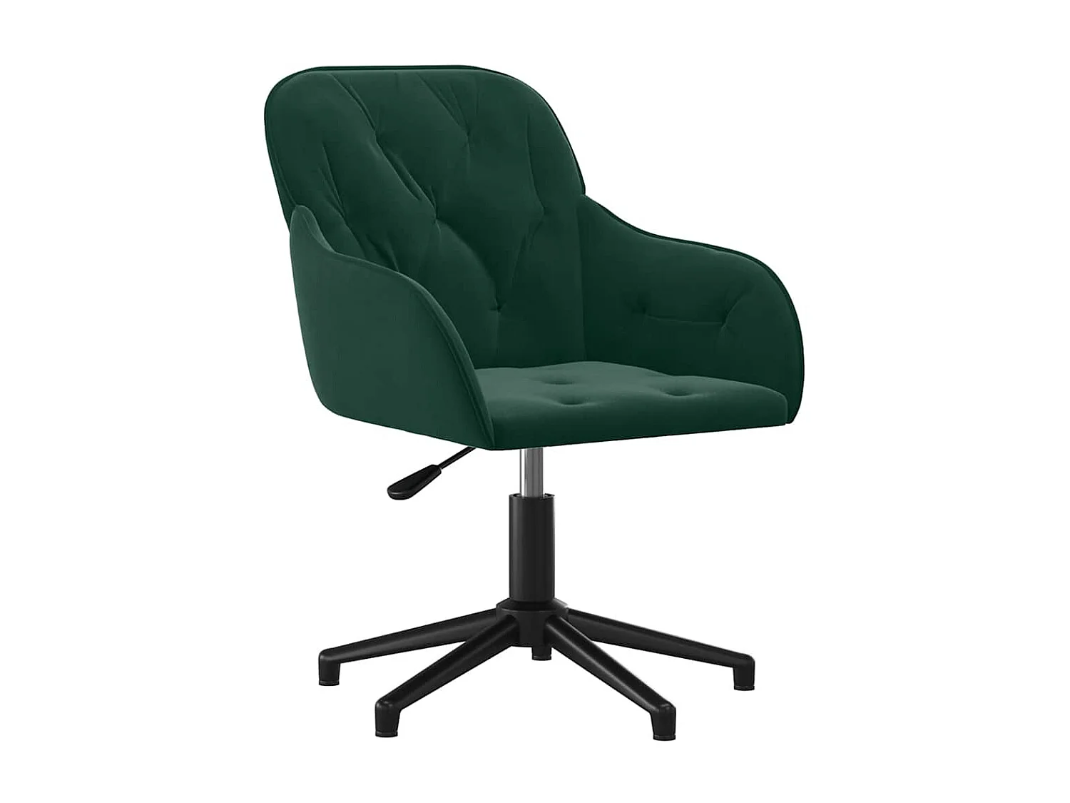 Chaise pivotante de bureau Vert foncé Velours