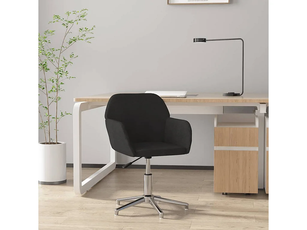 Chaise pivotante de bureau Noir Tissu
