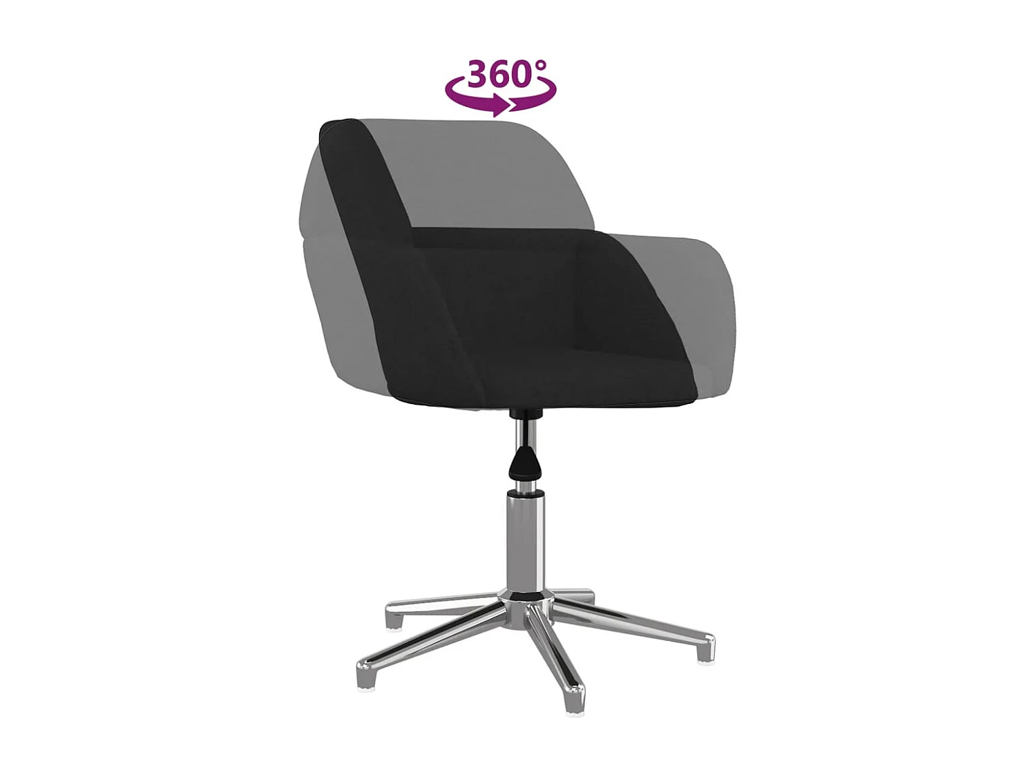 Chaise pivotante de bureau Noir Tissu