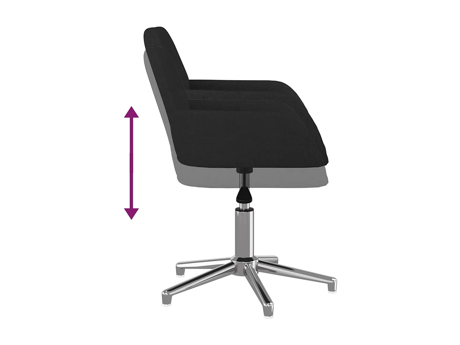 Chaise pivotante de bureau Noir Tissu