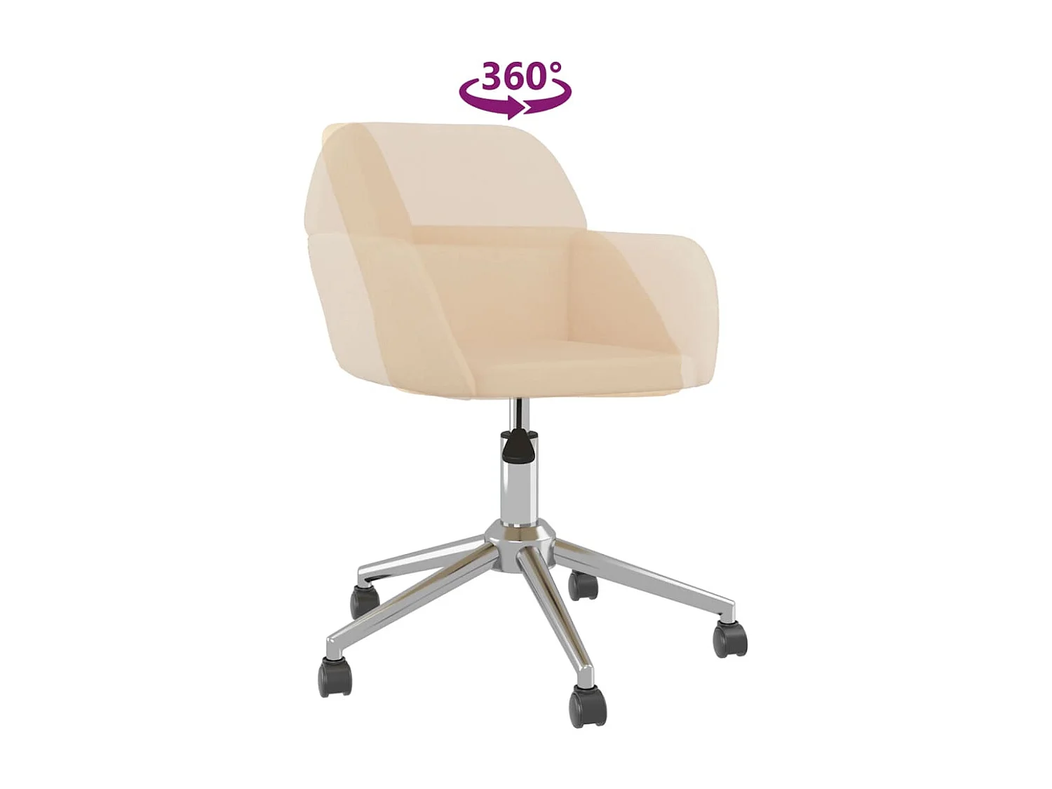 Sedia da Ufficio Girevole Crema in Tessuto