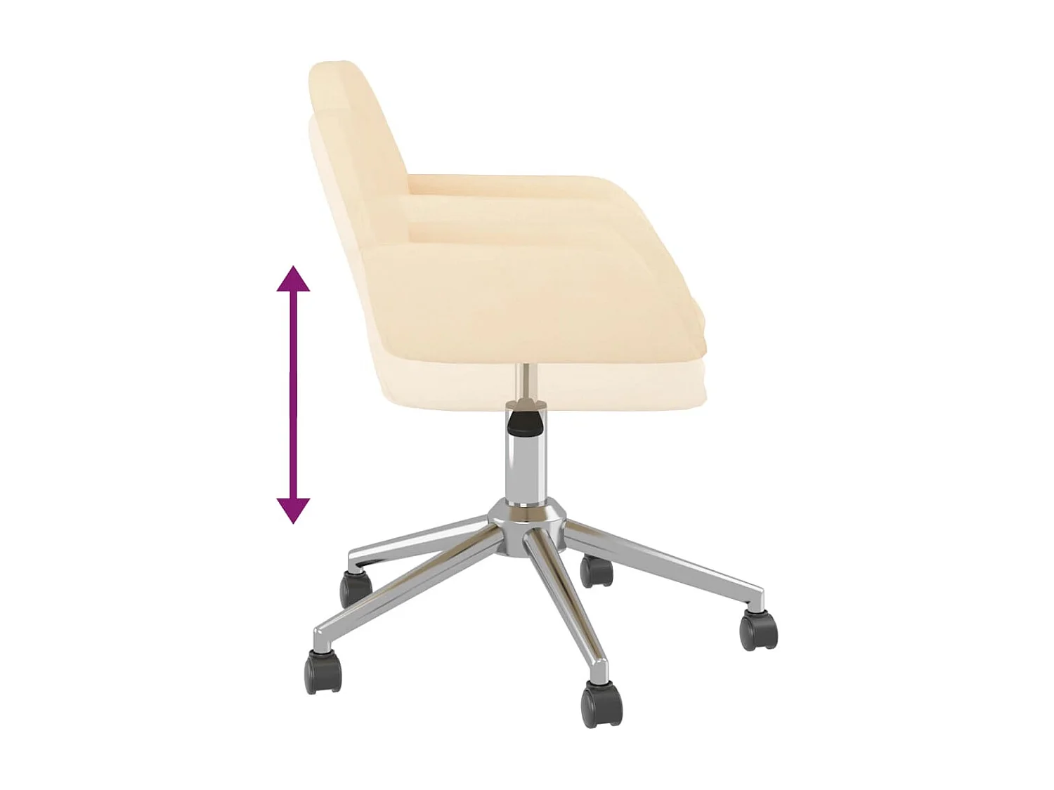 Silla de oficina giratoria tela color crema