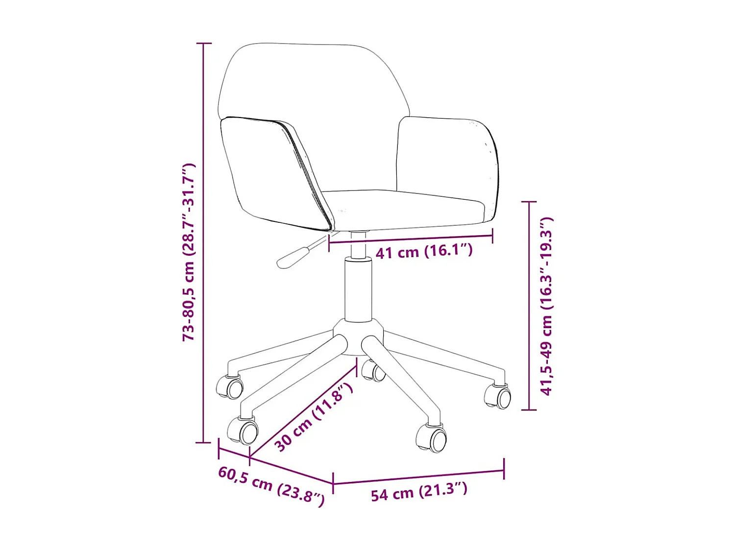 Cadeira de escritório giratória tecido cor creme