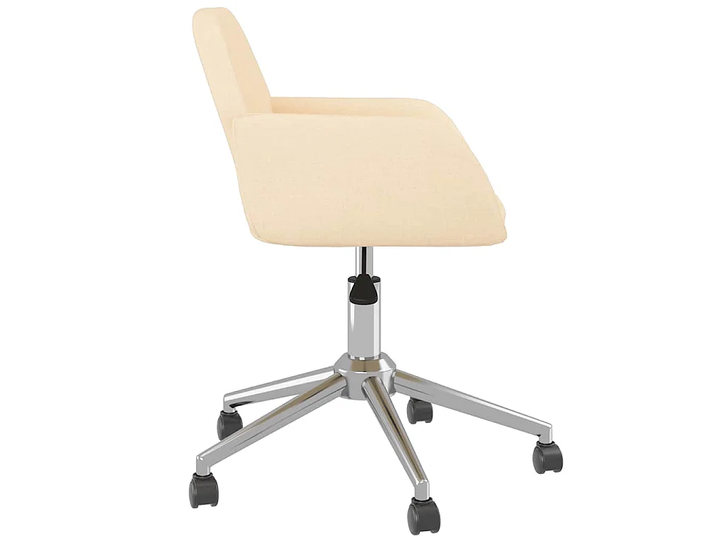 Chaise pivotante de bureau Crème Tissu